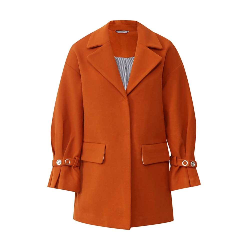 Женское шерстяное пальто Metersbonwe утолщенное повседневное элегантное с длинными