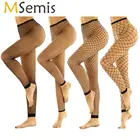 Женские леггинсы-сетка MSemis, сетчатые прозрачные леггинсы с высокой талией без ног