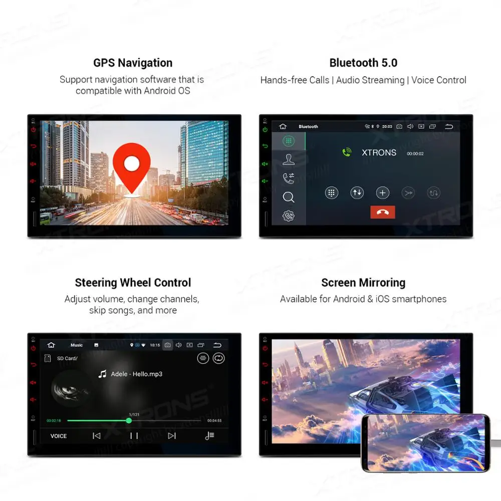 XTRONS 2 Din 7 ''Android 8 0 универсальный автомобильный Радио стерео плеер GPS навигация