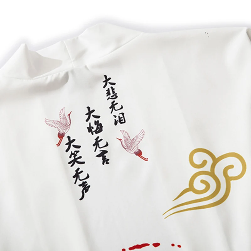 Японские кимоно куртка Kanji китайский дзен буддийский Harajuku 2021 хип-хоп Мужская