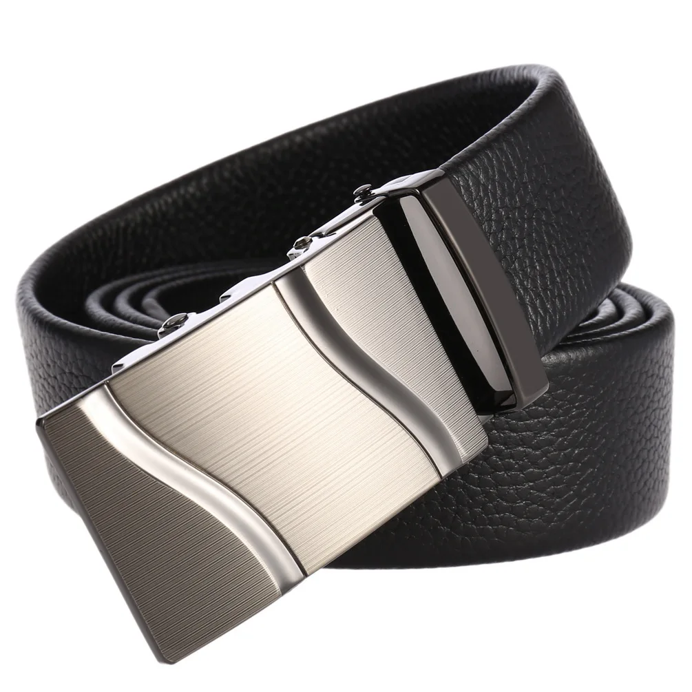 Ремень FANGE мужской из натуральной кожи шикарный модный пояс с храповым