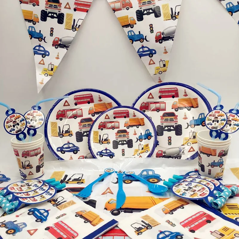 

Красочные мультфильм автомобили Грузовики украшение для торта на день рождения на тему "Лошадки карусели" вечерние украшения чашки тарелки...