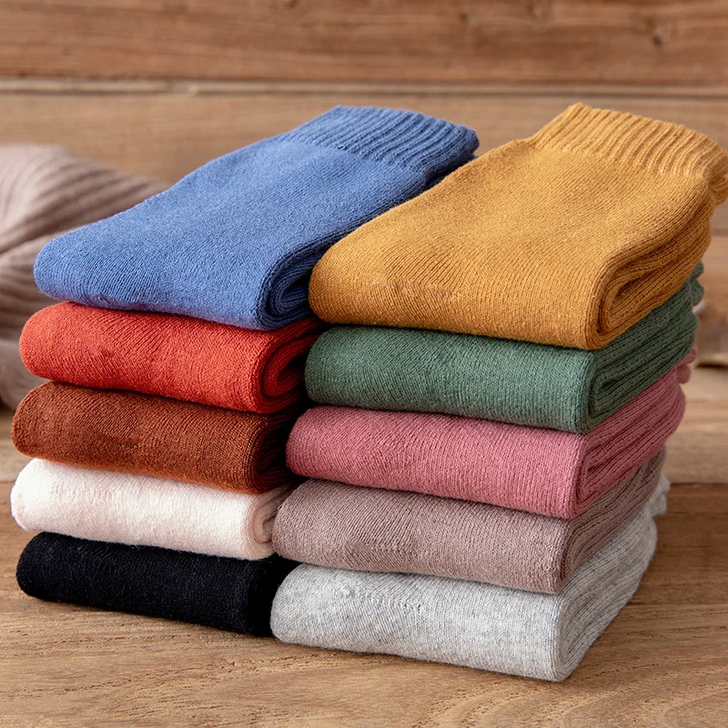 Winter Women Socks  Warmer Thicken Thermal Wool Cashmere Snow  Boots Floor Sleeping Socks for Mens Solid Color Soft Fashion girl