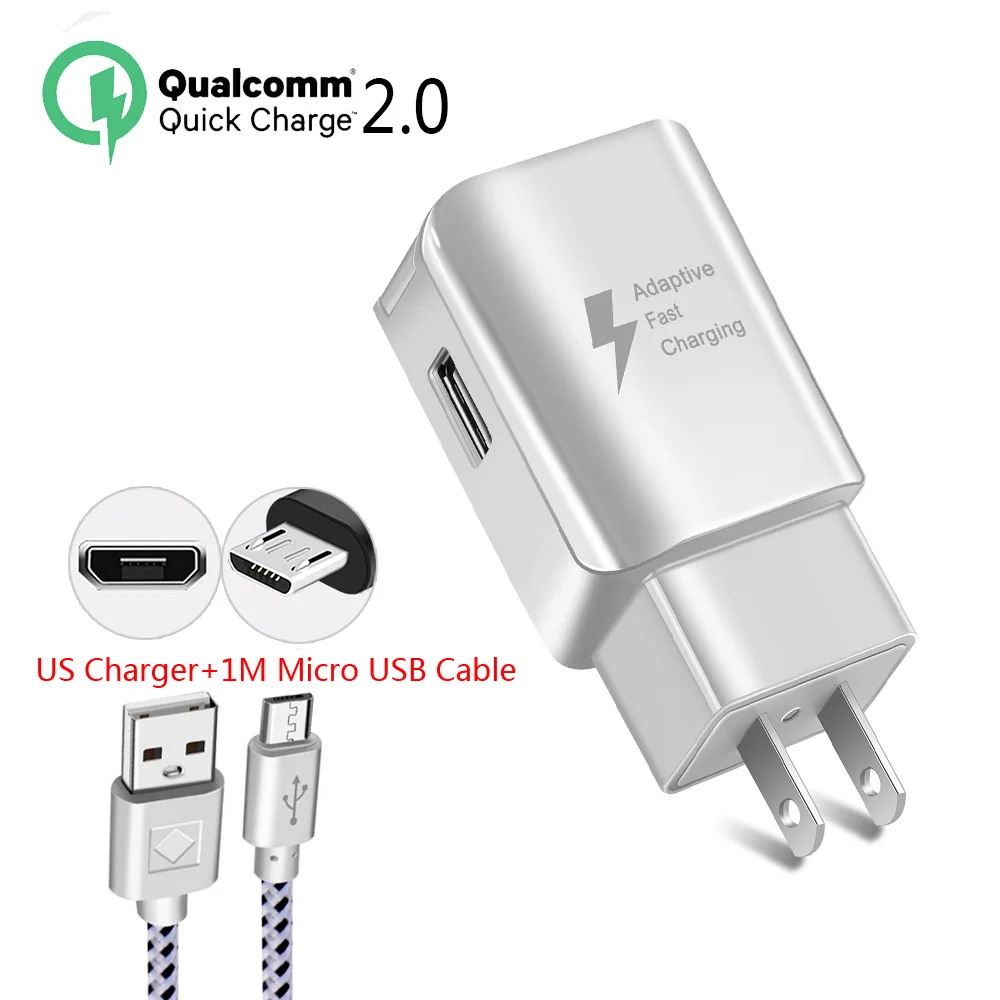USB Зарядное устройство 5 V/2A 9В/1.67A Через переходник для розетки ЕС штепсельная вилка американского стандарта для samsung huawei LG XIAOMI - Тип штекера: Charger With Cable