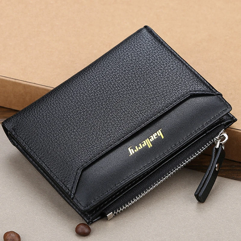 

PU Leather Credit ID Card Holder Vintage Fashion Coin Purse Small Wallet Clutch Zipper Clamp For Money