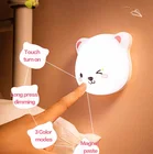 Детский ночник с зарядкой от USB, Милая Ночная лампа, 3 цвета, настенный светильник с сенсорным датчиком, подарок для детей, украшение для дома, коридора, спальни