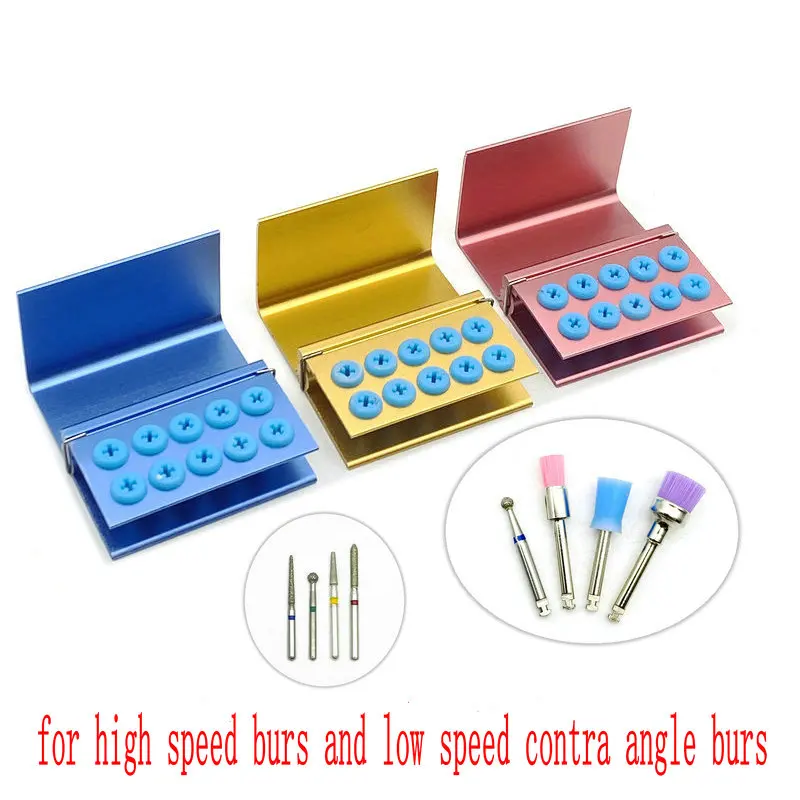 1 шт. 10 отверстий Держатель зубных боров Блок Чехол для высокое Скорость Боры и