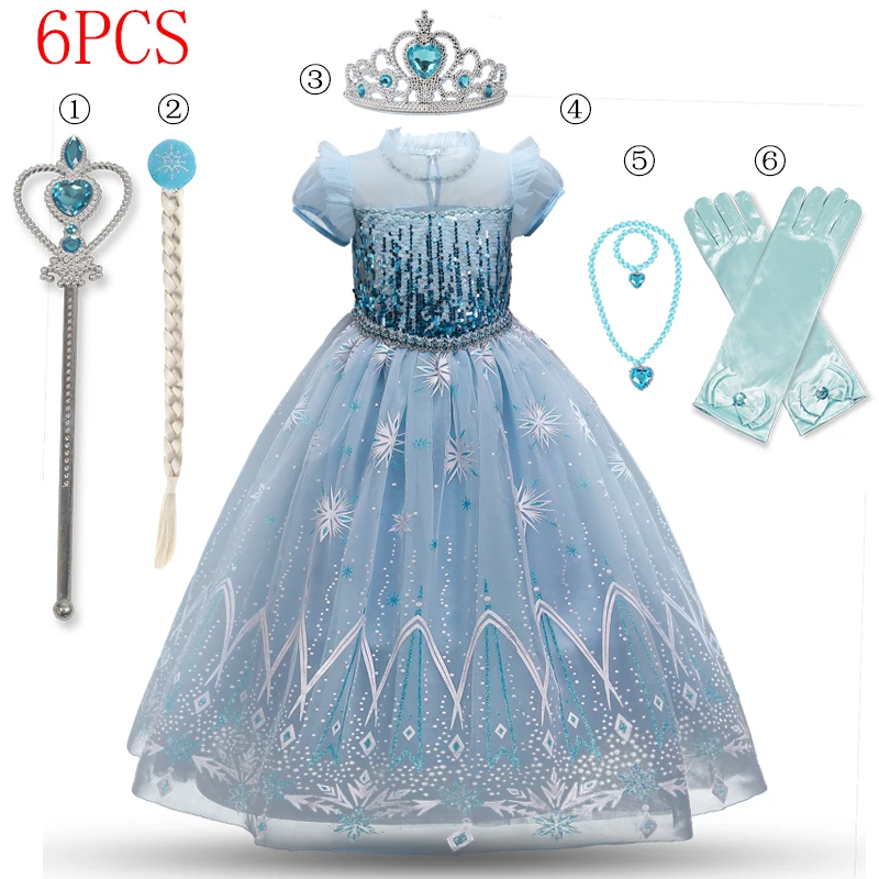 

Летнее элегантное вечернее платье для девочек, костюм принцессы с блестками, фантастическое детское платье для косплея, Вечернее бальное п...