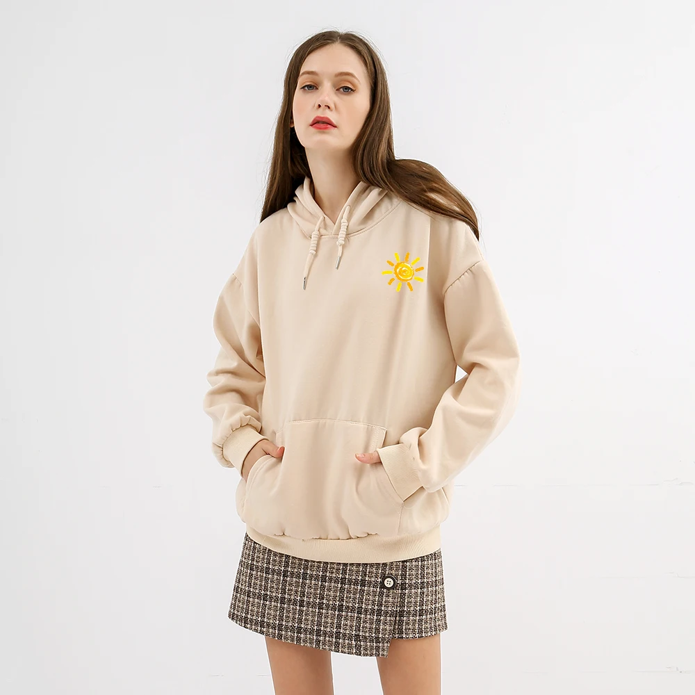 

Vintage Womens Hoody Sweatshirts Sun Printing Hoodies Winter Oversized Cotton Gothic Loose Sweatshirt Streetwear Harajuku Hoodi