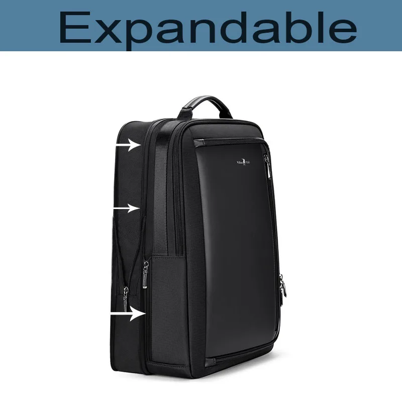 Мужской рюкзак для ноутбука WILLIAMPOLO расширяемый деловой с защитой от кражи