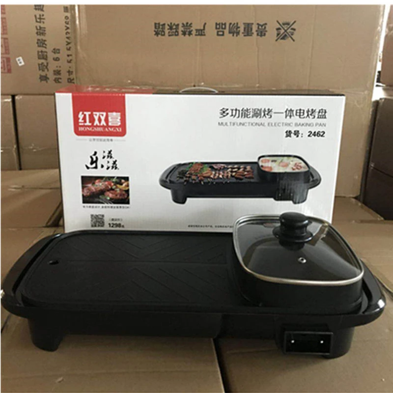 

Electric Oven Electric Baking Pan Korean Style High Capacity Barbecue Pot Iron Plate Burner Grilled Hot Pot barbacoa electrica