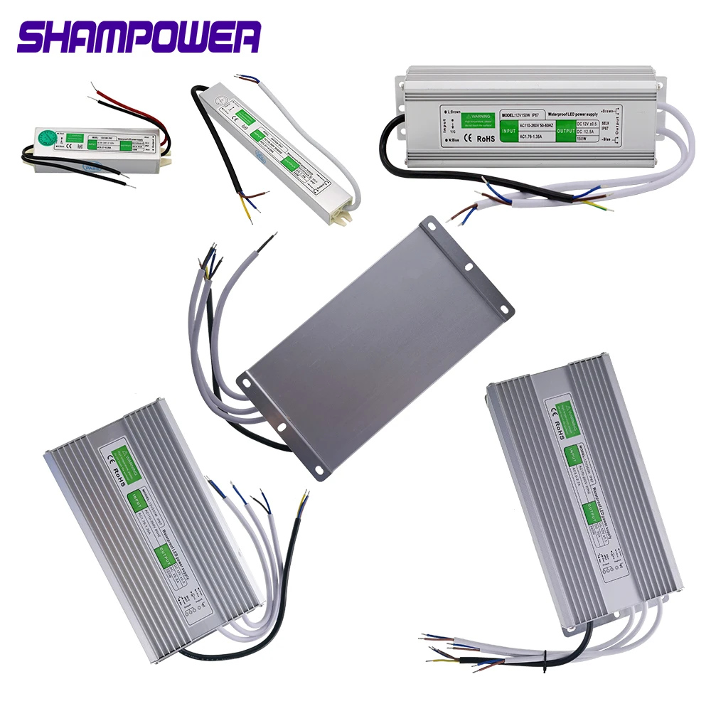 DC 12V 24V водонепроницаемый источник питания импульсный трансформатор освещения 10W