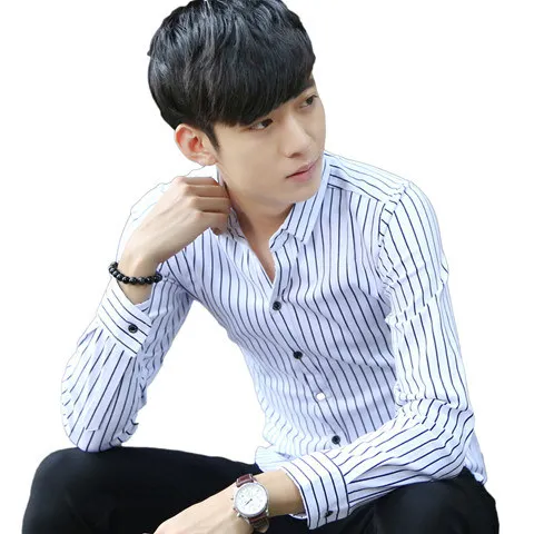 

Winter new men shirt with long sleeves and velvet thickening warm shirts handsome fashion super fire shirt