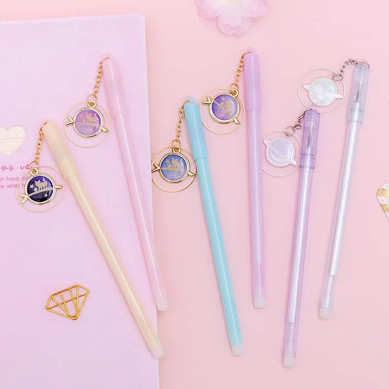 

24 PCs Korean Creative Cartoon Cat Pendant Gel Pens Set Girl's Heart Pendant Pen Student Learning Stationery Supplies Wholesale