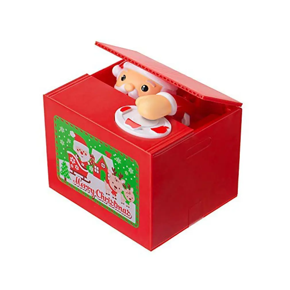 Рождественская копилка для монет милый Санта Клаус Пенни автоматическая захват