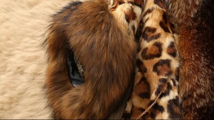 Autumn Leopard faux mink fur leather jacket womens warm fur collar leather coat women loose jackets winter thicken fashion