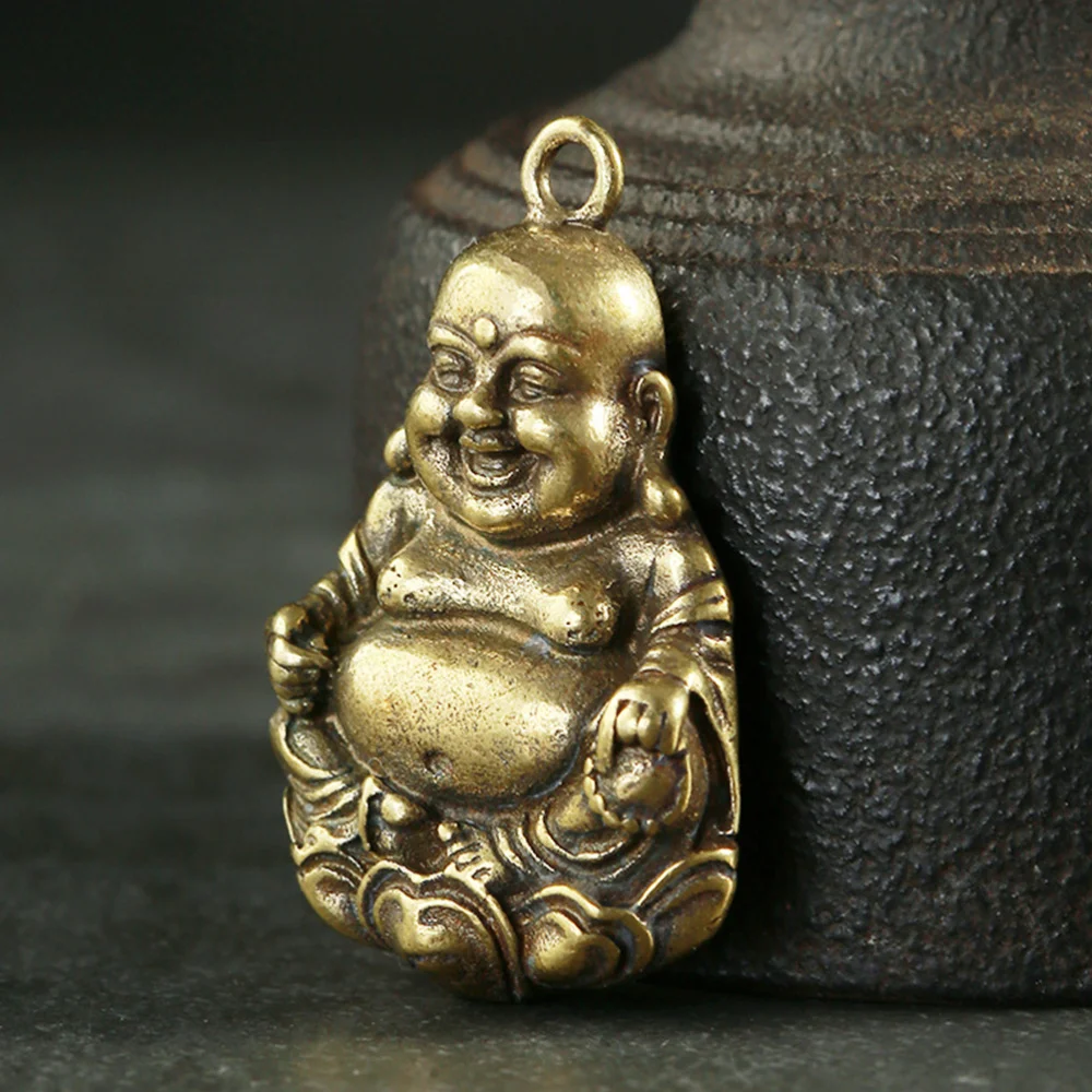 

3pcs Brass Pendants Maitreya Hanging Pendents Keyring Ornaments