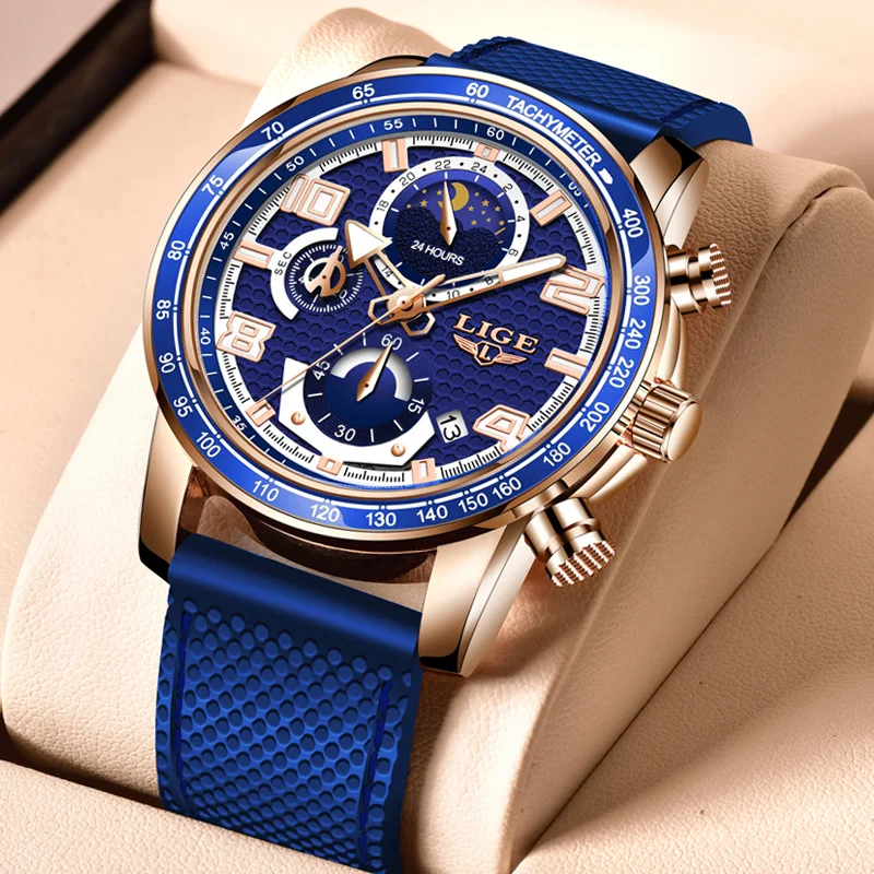 

Relogio Masculino 2021 Top Brand Luxury LIGE Men Watches Luminous Waterproof Watch for Men Chronograph Date Man Wristwatch Clock