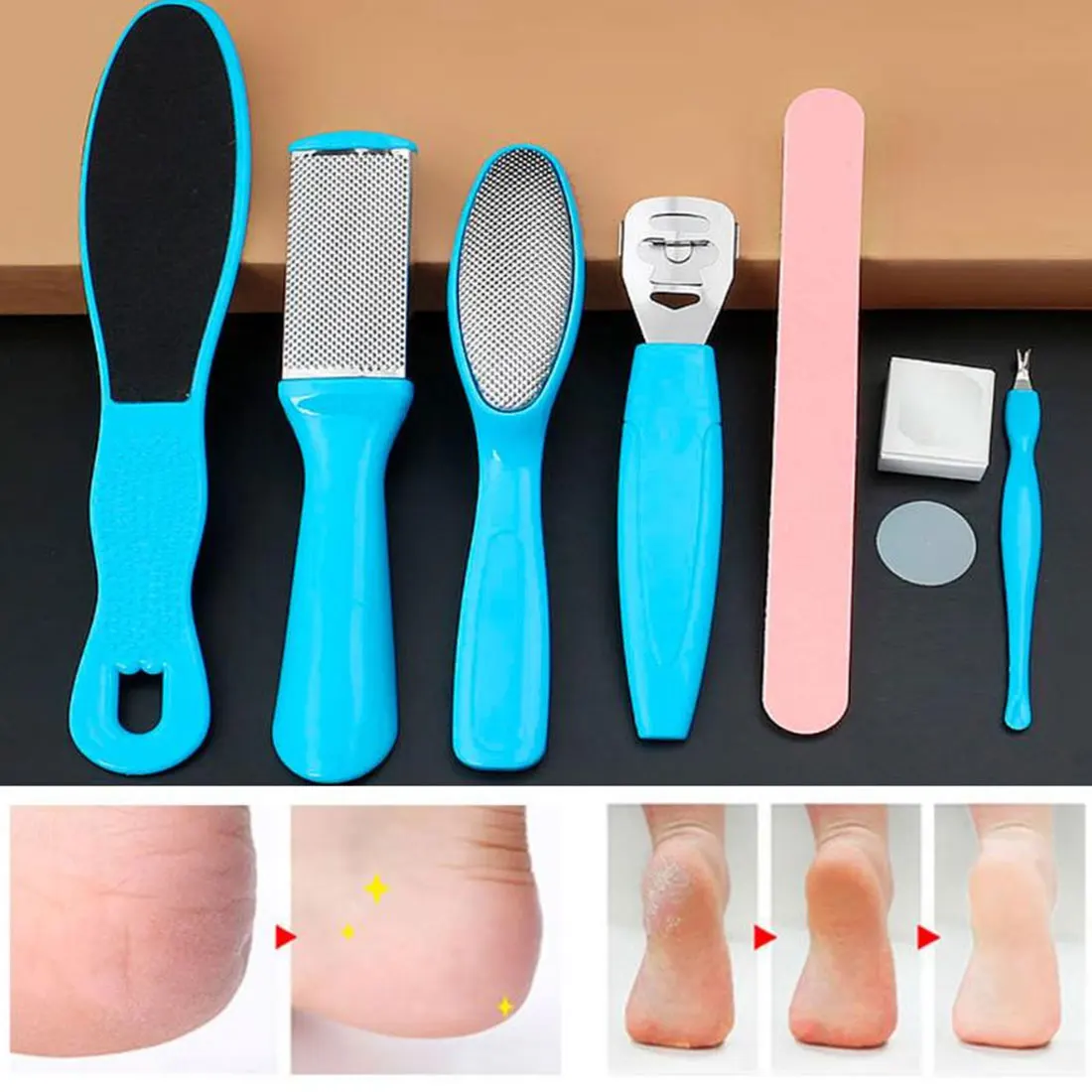 

Pedicure Tools Set 10 in 1 Professional Dead Skin Remover Toenail Stainless Steel Foot Care Foot Rasp Pedicure File Tool Kit