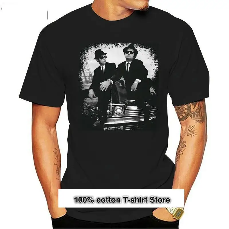 

Camiseta de algodón de los hermanos del azul, talla S a 5XL, Dan Aykroyd, John Belushi, Tops de alta calidad