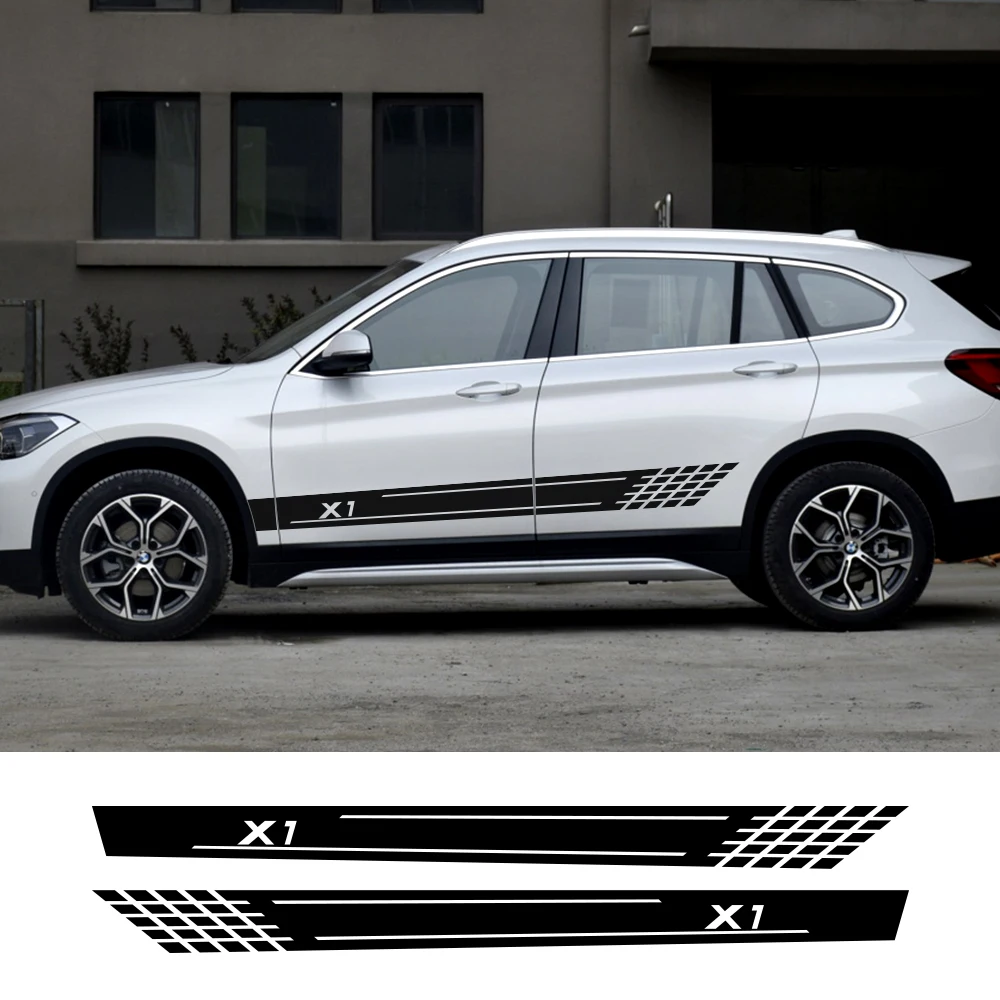 

2pcs Auto Side Stripe Vinyl Film Decals Reflective Car Stickers Stylish For BMW X1 E84 F48 Decoration Styling Car Accessories