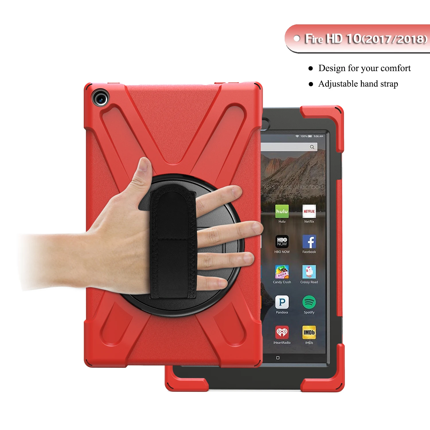 Чехол для планшета для Amazon Fire HD 10 чехол Чехол Funda дети Безопасный противоударный сверхмощный силиконовый Жесткий подставка для рук держатель