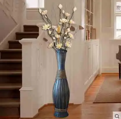 

Large Floor Vase Big Living Room Home Decorative Floor Vase Art & Craft Flower Pot Woven Antique Flower Vase 1657178