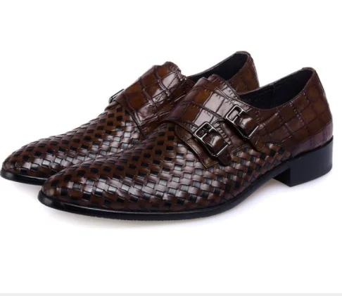 Мужские туфли ручной работы с острым носком в европейском и американском стиле