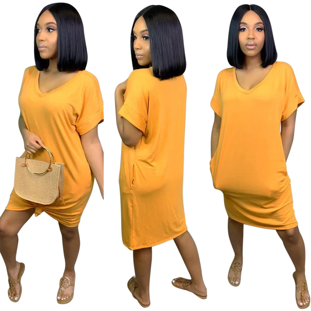 Женское облегающее платье футболка Lemon Gina повседневное однотонное до колена с