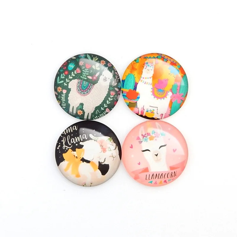 10 шт. круглые стеклянные ожерелья кабошоны с рисунком животных|Ювелирная