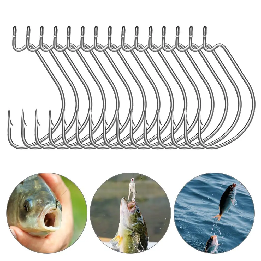

10pcs Offset Barbed Anzuelos Softjerk Lure Wide Crank Fishhooks Fishing Tackle Worm Hook Fishing Hook