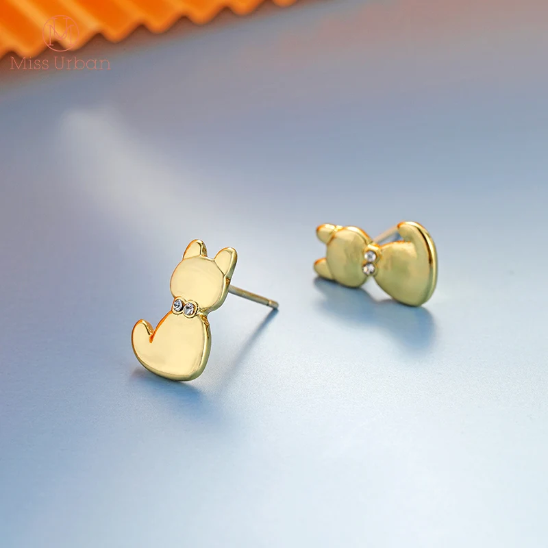 2021 Новое поступление с милым рисунком кота Стад Серьги милыми животными серьги