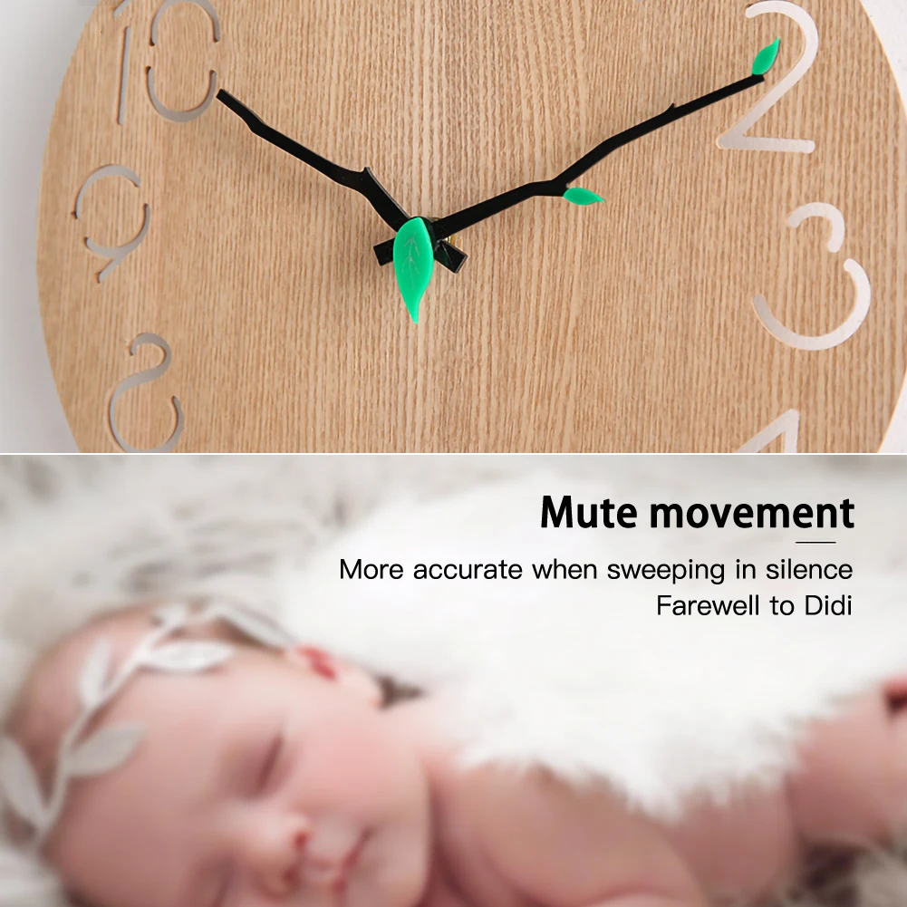 Wooden Wall Clock Round Suitable for Living Room Bedroom and Kitchen Decoration (11 Inches) Easy to Read Install | Дом и сад