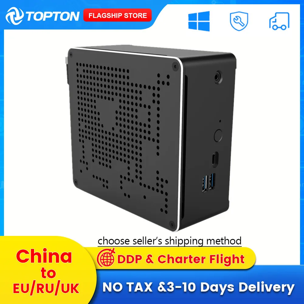 Мини-компьютер TOPTON 10-го поколения Nuc Intel i9 10980HK i7 10750H 2 LAN Windows 11/10 * DDR4 NVME игровой