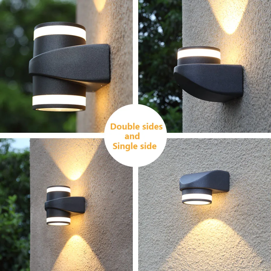 Современный круглый светодиодный настенный наружный светильник алюминиевый