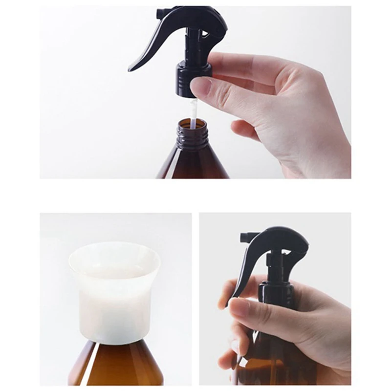 

2 Pcs 300 Ml Empty Amber Plastic Spray Bottles with Labels - Refillable Container for Essential Oils