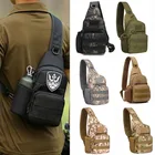 Портативные военные сумки через плечо с системой Молле, армейская камуфляжная тактическая сумка на плечо, походная охотничья сумка для бутылок, уличная нагрудная сумка