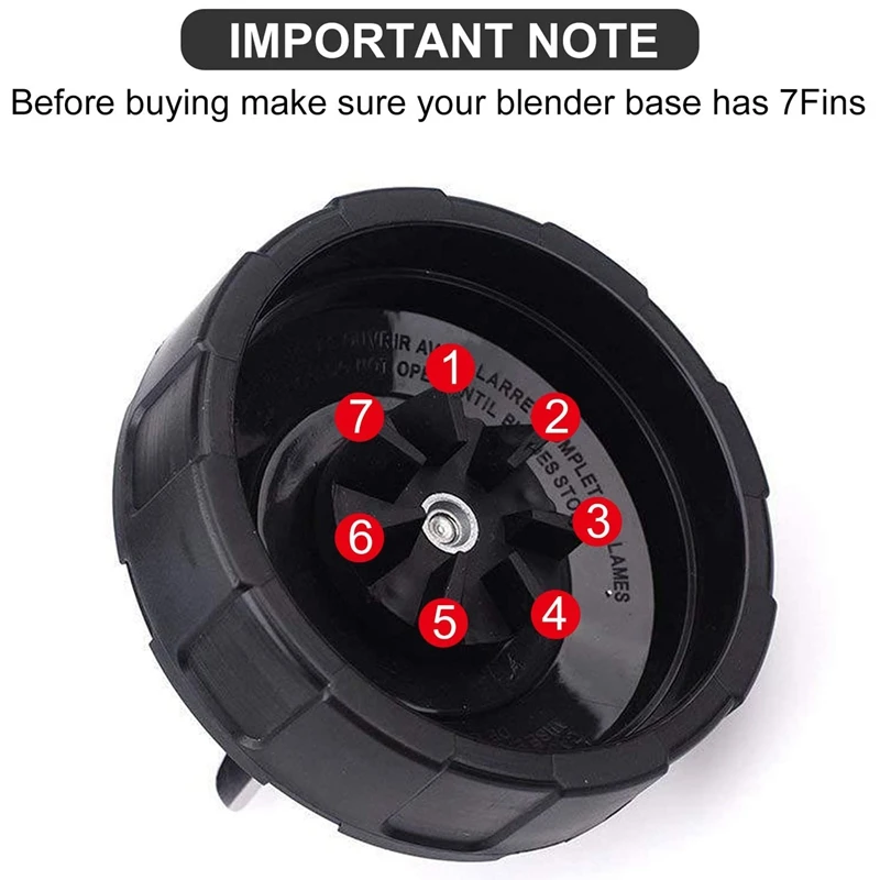 

7 Fins Blender Blade, Replacement Blender Extractor Blade Compatible for Ninja Auto IQ BL642 NN102 BL682 BL2013 and More