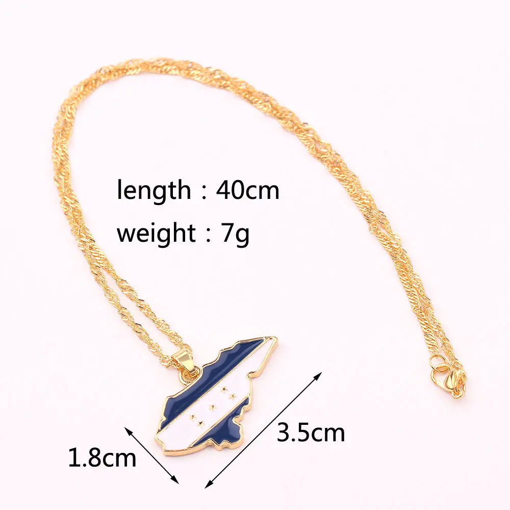 Подвеска с национальным флагом Гондураса ожерелье картой цепочка золотого цвета