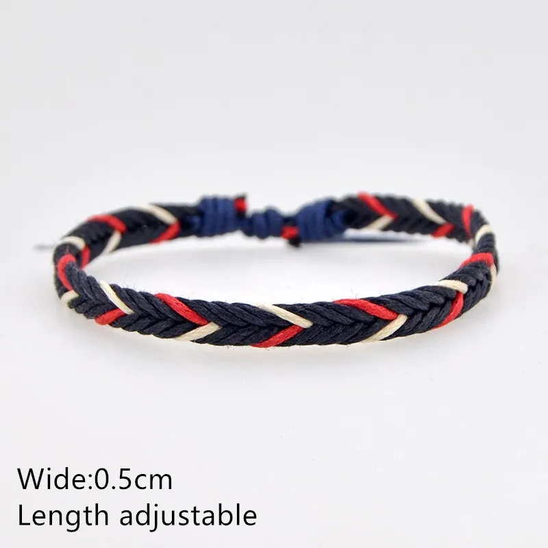Регулируемые браслеты синий/черный цвет тканый браслет ювелирные аксессуары