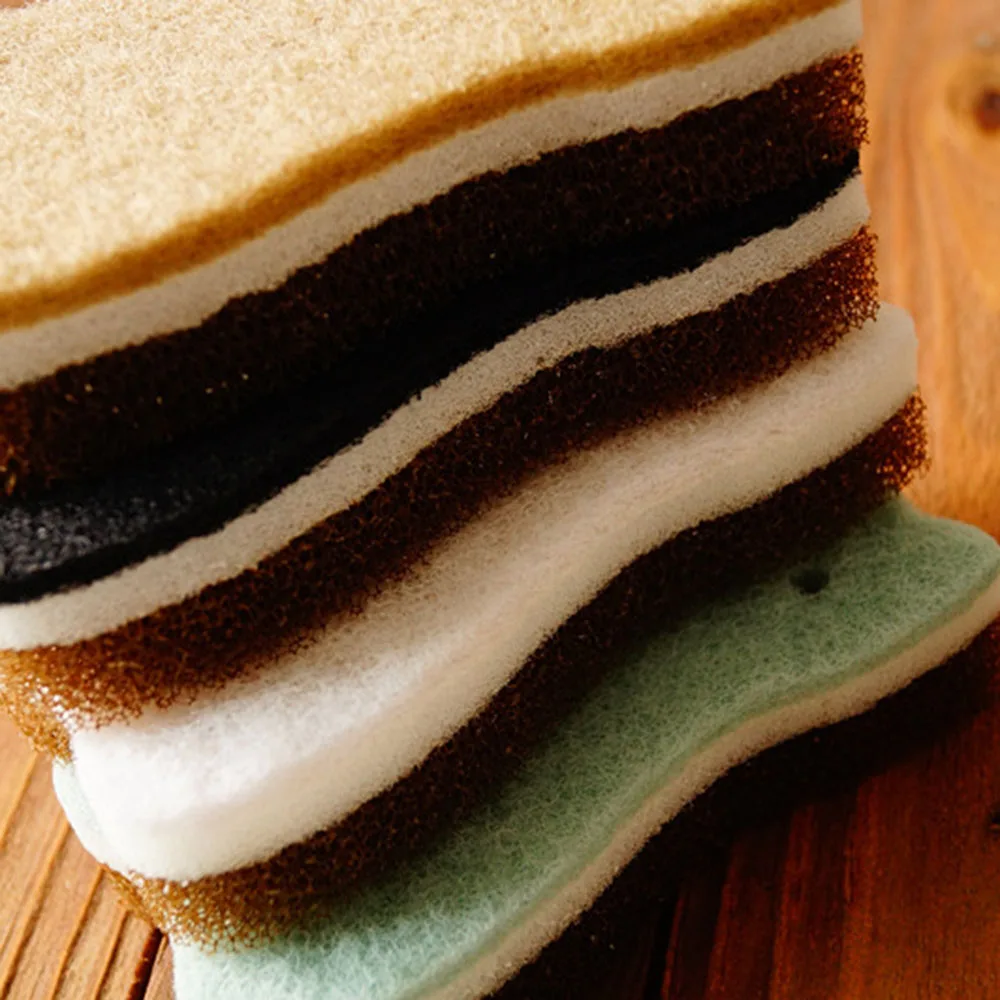 

4pcs/lot Cute Cat Shape Sponge 3 Layer Sponge Strong Water Absorption Dishwashing Kitchen Cleaning Tool