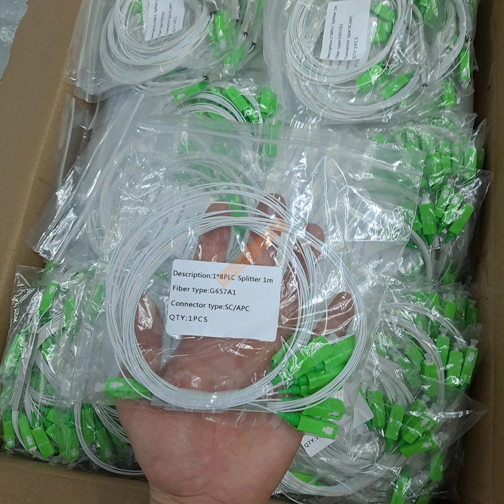 Высококачественный 20 шт./лот 1X2 1X4 1X8 1X16 1X32 PLC SC/APC SM однорежимный 0 9 мм G657A1 LSZH 1m FTTH