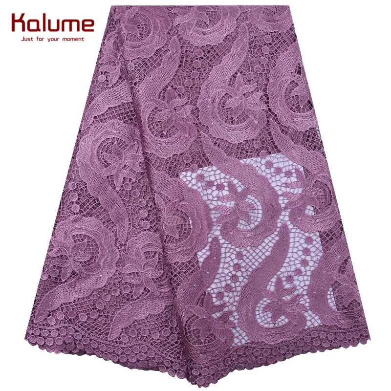 

Kalume 2020New поступление африканская кружевная ткань с луком французский гипюровый шнур кружевная ткань с камнем для нигерийских вечерних свад...