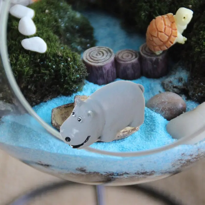Бегемот миниатюрные фигурки животных мини мох микропейзаж бонсай узоры