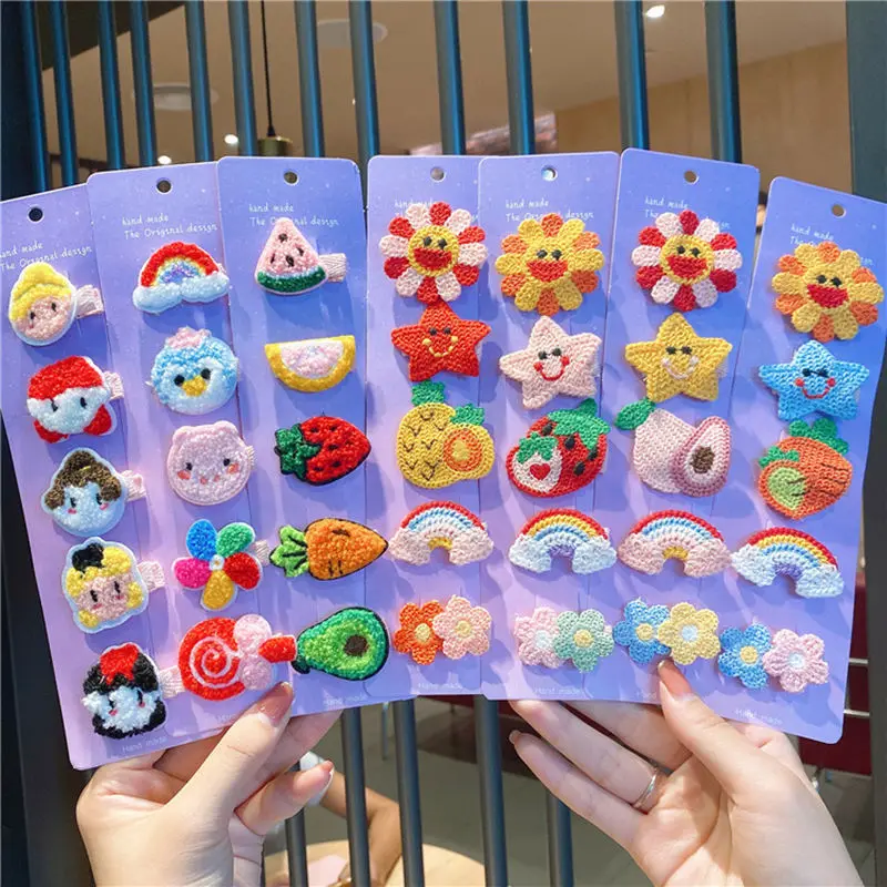 

1 set New Whiter Cartoon Hairpins Girls Kids Hair Clips Pin Barrettes Accessories for Children Hairclips Ornaments Headdress
