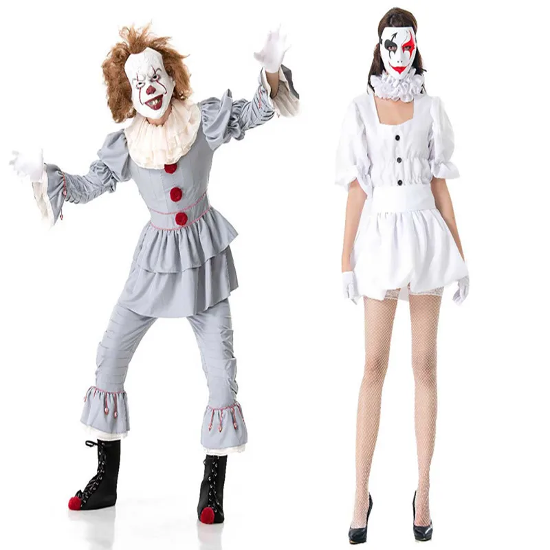 

Children 2019 Stephen King IT 2 It: Chapter Two Pennywise Cosplay Costume Outfit Clown Suit for Kids Halloween Carnival Party