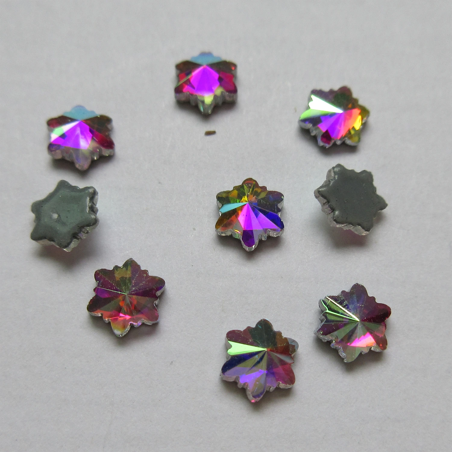 5 мм крусталь AB льда цветы с плоской задней стороной горячая фиксация Стразы/утюг