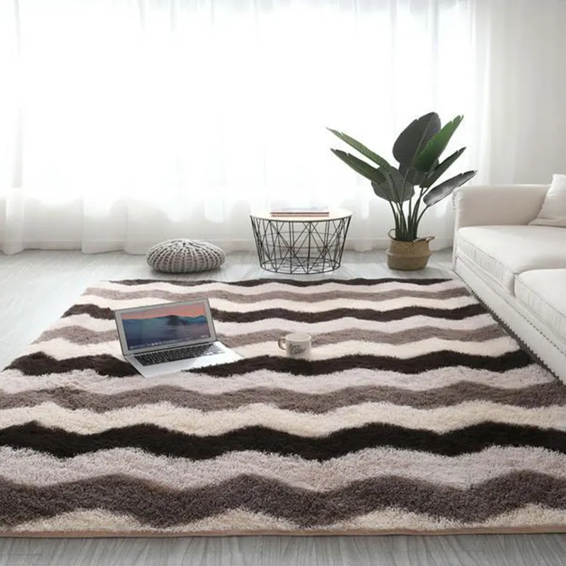Fluffy Fur Tie Dye Carpets For Bedroom Decor Modernas Home Floor Large Hand Washable Nordica Living Room Soft White Shaggy Rug | Дом и сад