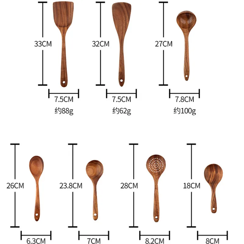 Набор Кухонной Утвари Из Натурального Тикового Дерева посуда ложка половник