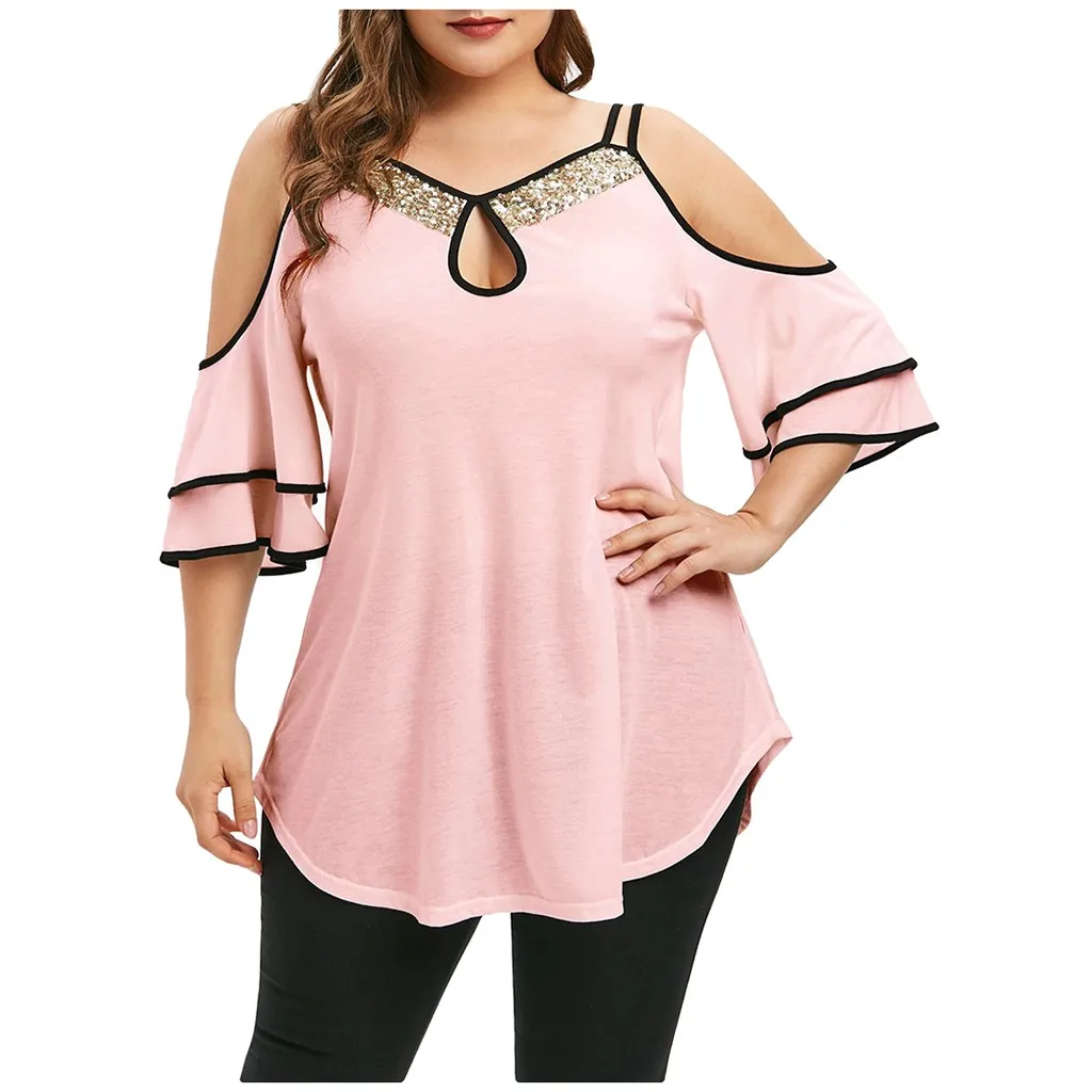 Женские футболки больших размеров L/XL/XXL/XXXL/XXXXL однотонная свободная одежда с